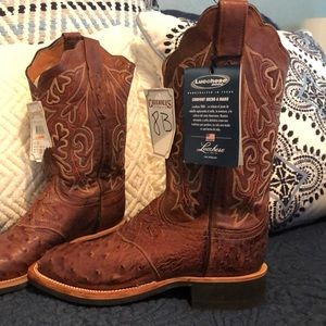 Ostrich skin Lucchese western  boots